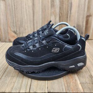 Womens Skechers D'Lites size 9.5 EW Extra Wide Black Athletic Shoes